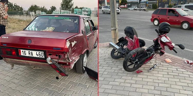 Bursa’da otomobil ile motosiklet çarpıştı: 4 yaralı