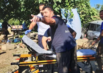 İznik’te bir otomobil sebze tezgahına çarptı