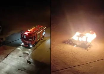 Park halindeki araç alev topuna döndü