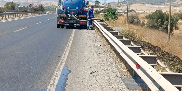 Yol kenarına atılan sigara izmariti yangına sebep oldu