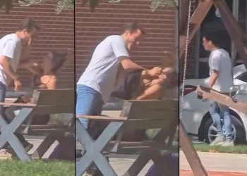 Kız arkadaşı herkesin gözü önünde böyle darp etti