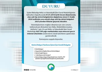Eski tip sürücü belgesi uyarısı