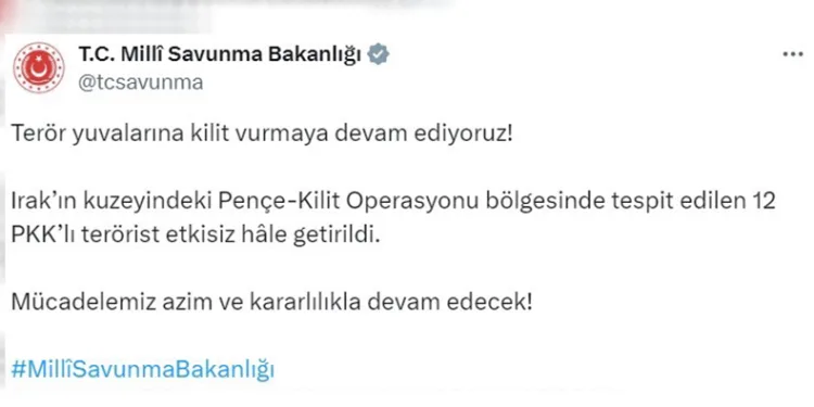 12 PKK’lı terörist etkisiz hale getirildi
