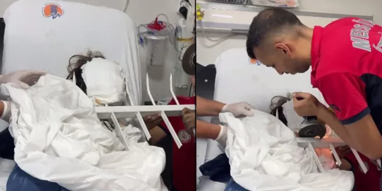 7 yaşındaki çocuğun çenesine korkuluk demiri saplandı