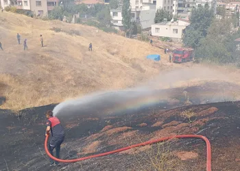 Gölbaşı’nda otluk yangınında 50 dönümlük alan zarar gördü