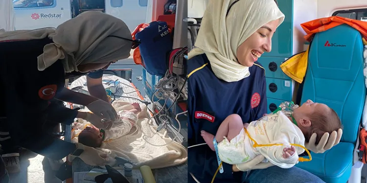 Ambulans uçak 44 günlük bebek için havalandı
