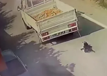 Köpeği, kamyonetin arkasında sürüklendi