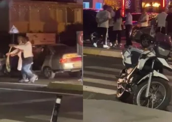 Valeler ve araç sürücüsü arasında sopalı kavga