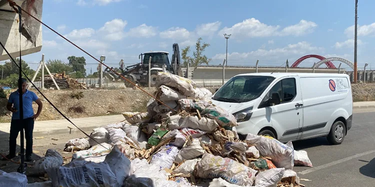 Adana’da tahta yüklü kamyon köprü altında sıkıştı