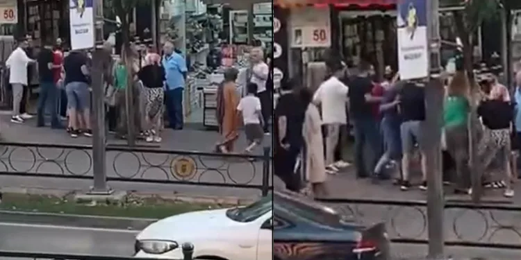 Kavgaya tutuşan kadınlar caddeyi birbirine kattı