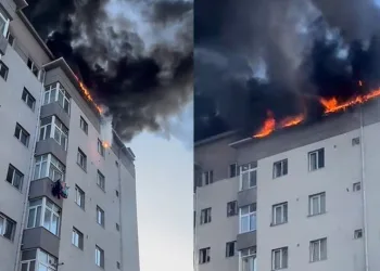 Kağıthane’de 13 katlı binada korkutan yangın