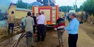 Özalp’te yıldırım düşmesi sonucu yangın çıktı