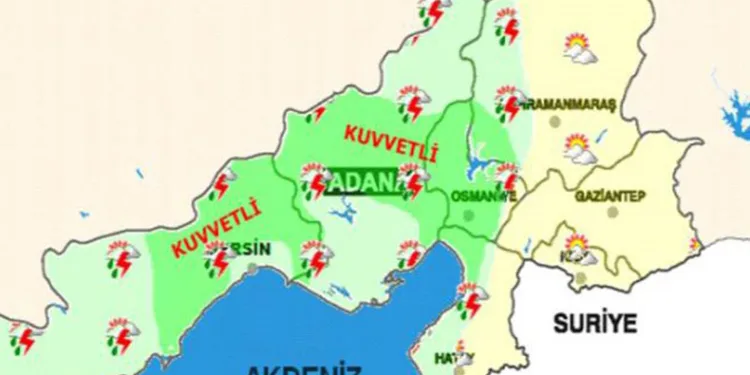 Doğu Akdeniz’de kuvvetli yağış uyarısı