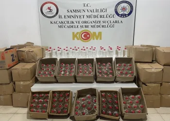 Samsun’da bin 600 litre sahte içki üretilebilecek etil alkol ele geçirildi