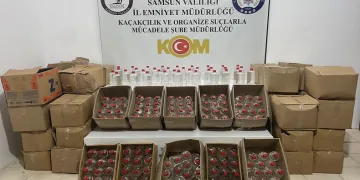 Samsun’da bin 600 litre sahte içki üretilebilecek etil alkol ele geçirildi