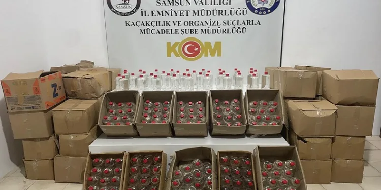 Samsun’da bin 600 litre sahte içki üretilebilecek etil alkol ele geçirildi
