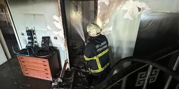 Villada korkutan yangın