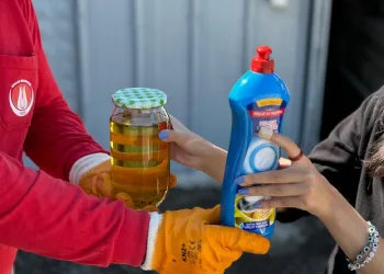 Sincan Belediyesi’nden atık yağ getiren vatandaşlara bulaşık deterjanı hediye