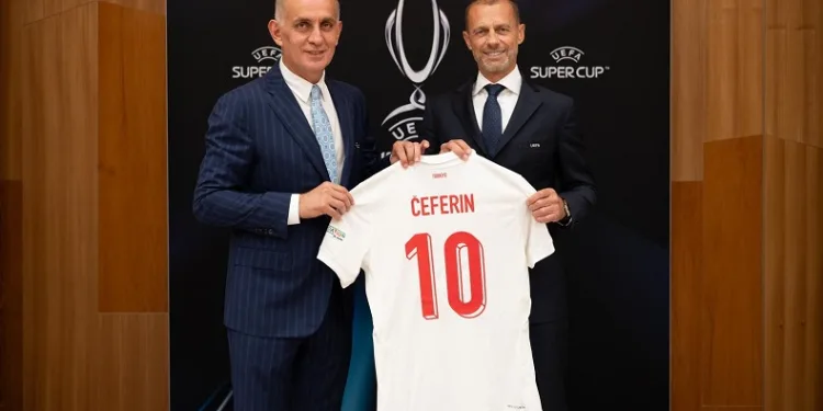 TFF Başkanı Hacıosmanoğlu, UEFA Başkanı Ceferin ile bir araya geldi