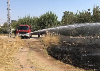 Otluk alanda çıkan yangın bahçeye sıçradı