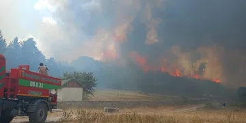 Kızılcahamam’da ormanlık alanda yangın çıktı