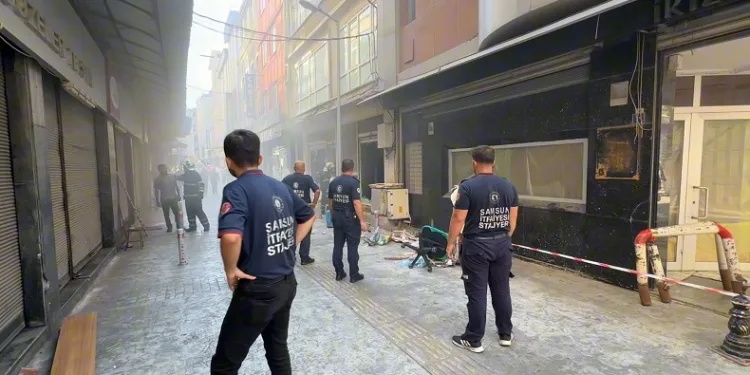Samsun’da iş yeri yangını