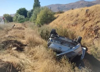 Otomobil şarampole devrildi