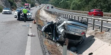 İki otomobilin takla attığı kazada 6 kişi yaralandı