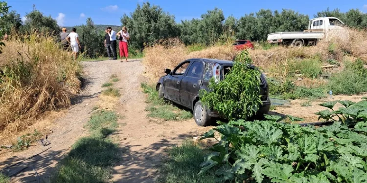 Bursa’da kontrolünü kaybeden kadın sürücü tarlaya uçtu
