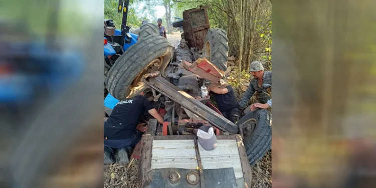 Traktör devrildi: 1 yaralı