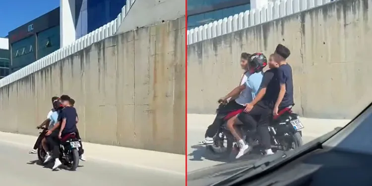 Bursa’da iki teker üstünde 4 kişi yolculuk yaptı
