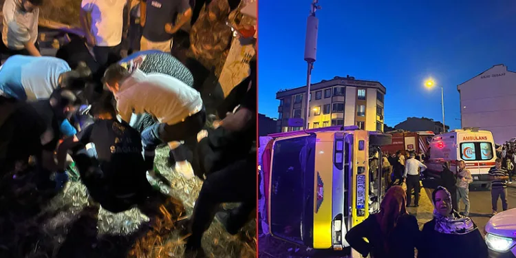 Kamyonet devrildi, 3 çocuk yaralı