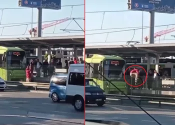Bursa’da bir şahıs metro raylarına atlayarak koruma teline çıktı