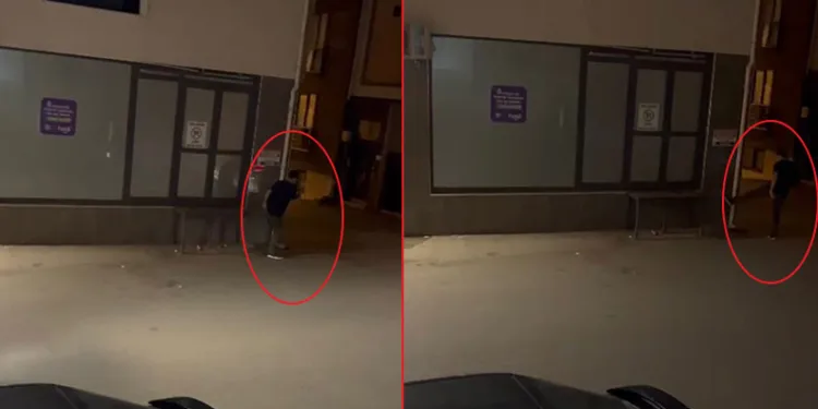 Bursa’da bir şahıs dakikalarca duvarı tekmeledi