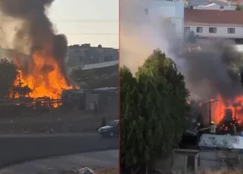Bursa’da ahır alev alev yandı