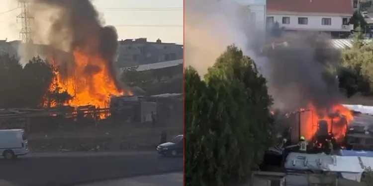 Bursa’da ahır alev alev yandı