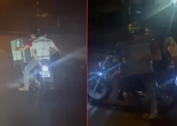 Bursa’da 3 kişi motosikletle yolculuk yapıp yük taşıdı