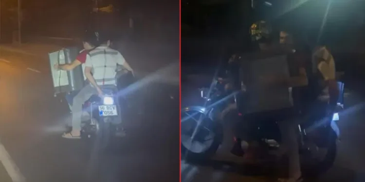 Bursa’da 3 kişi motosikletle yolculuk yapıp yük taşıdı