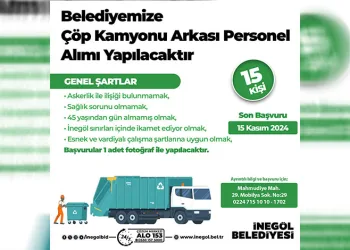 İnegöl Belediyesi temizlik personeli alacak