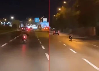 Bursa’da motosiklet sürücüsü canını hiçe saydı
