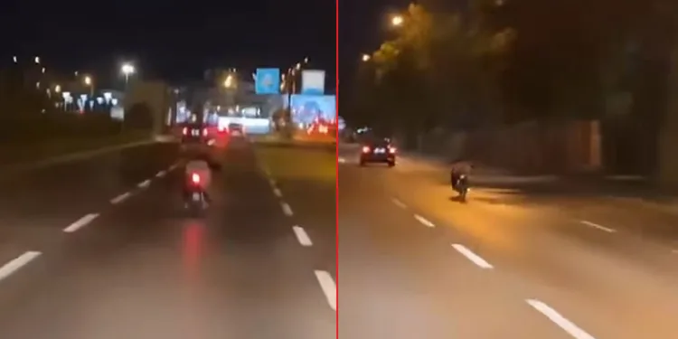 Bursa’da motosiklet sürücüsü canını hiçe saydı