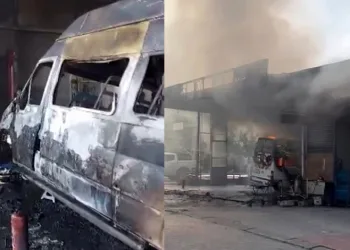 Öğrenci servisi alevlere teslim oldu