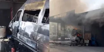 Öğrenci servisi alevlere teslim oldu
