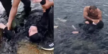 Pendik’te denize düşen kadın son anda kurtarıldı