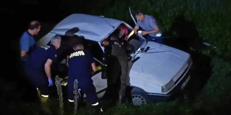 Dereye uçan otomobilde can pazarı