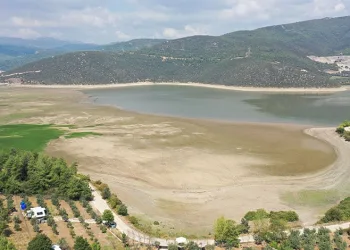 Gölbaşı Barajı’nda kuraklık nedeniyle çekilme yaşanıyor