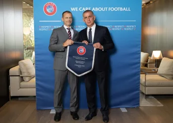 TFF Başkanı Hacıosmanoğlu, UEFA Başkanı Ceferin ile bir araya geldi