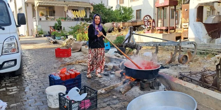 İznik’te kışlık salçalar kaynamaya başladı