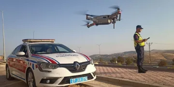 Jandarmadan drone destekli trafik denetimi