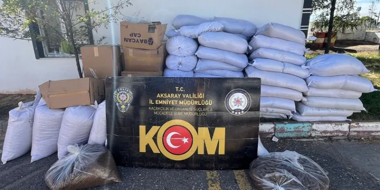 2,5 ton kaçak tütün ele geçirildi